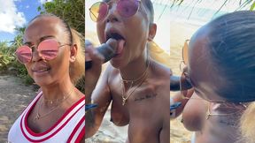 sextape defi en guadeloupe avec une bonne queue black sur la plage en...