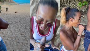 sextape defi en guadeloupe avec une bonne queue black sur la plage en...