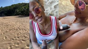 sextape defi en guadeloupe avec une bonne queue black sur la plage en...