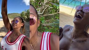 sextape defi en guadeloupe avec une bonne queue black sur la plage en...