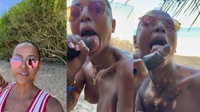 sextape defi en guadeloupe avec une bonne queue black sur la plage en...