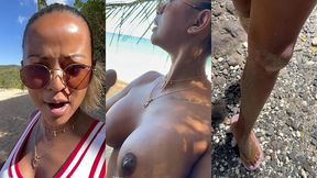 sextape defi en guadeloupe avec une bonne queue black sur la plage en...