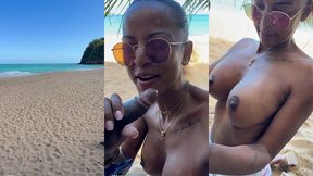 sextape defi en guadeloupe avec une bonne queue black sur la plage en...