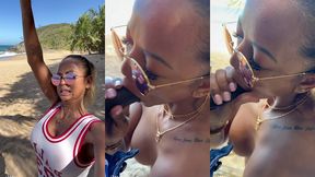 sextape defi en guadeloupe avec une bonne queue black sur la plage en...