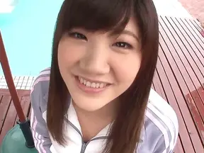 Sporty Asian Babe Stuns With High Jump, Then Nails On The Mat Hardly