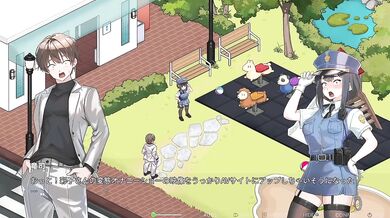 Jap hentai doujin game where her big tits get soaked in bukkake cum