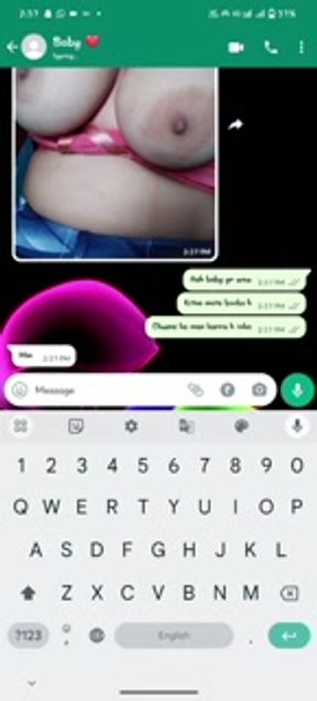 WhatsApp chatting with horney girlfriend ..wanks my dick in bathroom