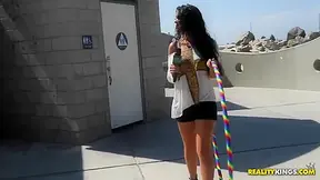 A Chick willing to try on our Duct Tape Onesie