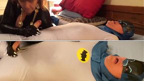Granny Catwoman Deep Throats Batman's Cock