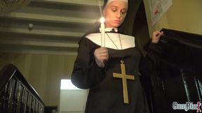 Nun Mila big titted milf cosplay blowbang