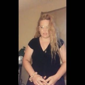 Birthday clip. Smoking and blowing it on you. Want to look at my pussy while you get high?