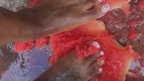 Turning this watermelon into pulp