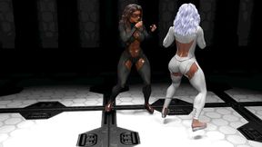 Epic scifi girlfight