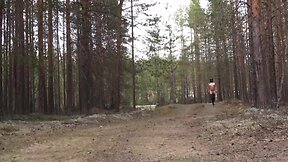 Walk naked on a forest road.