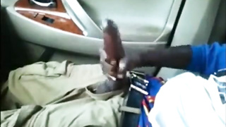 big black cock stroking in car 2