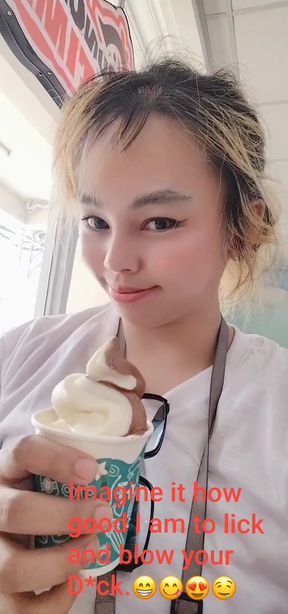 Ice cream cone with text