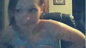 Appetizing brunette webcam MILF flashes her tits for me