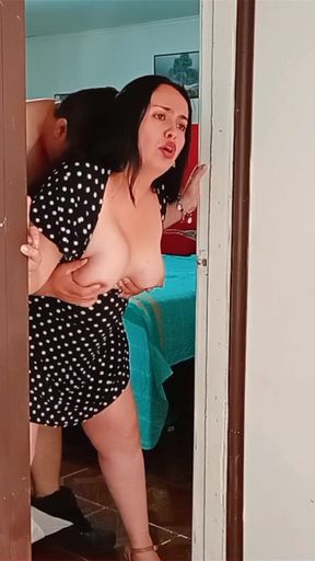 I Can't Be Such a Whore, My Husband Takes a Shower and I Put the Leather on Him with My Stepson