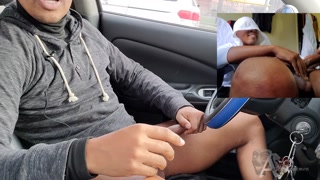 Public car flashing  Edging training cock milking