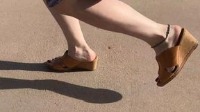 Running in Sexy Wedge Heels