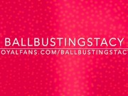 Sexy Bare Ass British Babe Stands on Testicles, Full Weight Ball Squish in Over The Knee Socks