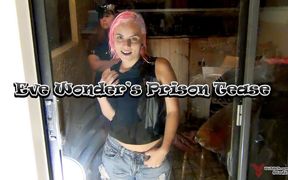 Eve Wonder's Prison Tease: Tits on Glass &amp; Masturbation Behind Bars