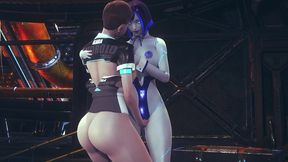 kara lesbian fun with demi - subverse & detroit: become human crossover hentai parody