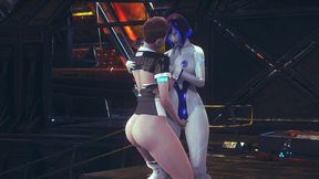 kara lesbian fun with demi - subverse & detroit: become human crossover hentai parody