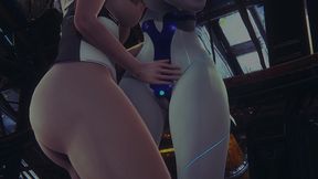 kara lesbian fun with demi - subverse & detroit: become human crossover hentai parody