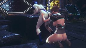 kara lesbian fun with demi - subverse & detroit: become human crossover hentai parody