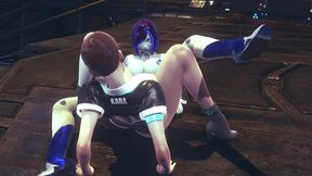 kara lesbian fun with demi - subverse & detroit: become human crossover hentai parody