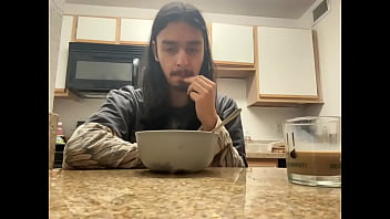 cute dude gets fucked by depression as he eats a terrible meal