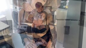 Taboo! Horny MILF lets her stepson fuck her in the kitchen