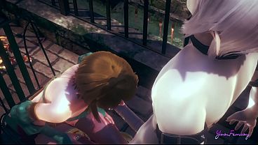 Zelda Yaoi Femboy - Link Blowjob (uncensored) - Japanese Asian Manga anime game porn sissy gay