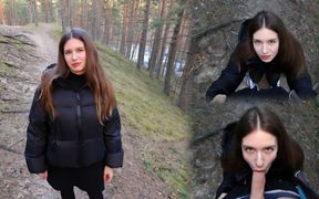 We Went Hiking and I Simply Couldn't Oppose to Give Him a Blowjob in the Middle of the Woods