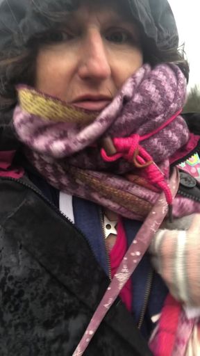 Flashing My Tit with Rock Hard Nip in Fucking Filthy Weather