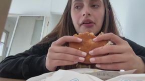 Hamburger ASMR Extreme Close Up Mouth, Tongue, Throat & Uvula