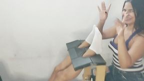 "TICKLING KARLA'S BELLY BUTTON AND FEET"