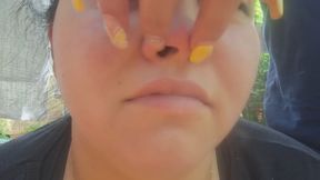 They pinch my nose for my bad behavior