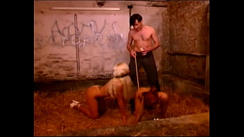 Master Timo dominates two sluts in the stable.