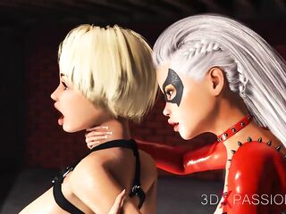 Sexy cg dickgirl screws a hawt cuffed golden-haired in the basement