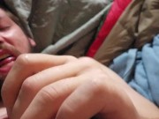 Self blinding facial cum eat