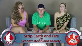 Three hot players compete in a steamy Earth and Fire strip game.