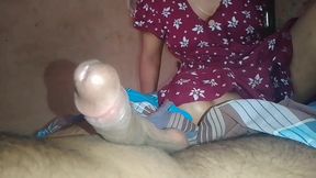 Malayali woman puts her husband's penis in her mouth, sits on top of him and fucks him