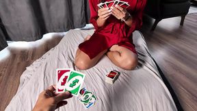 Mom seduced stepson, her juicy vag defiled in Uno game