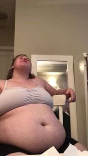 SEXY BBW EATS A LOT OF GREASY FRIED CHICKEN