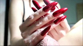 Hot red long nails handjobs AVI
