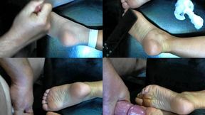 Bastinado and Covered in cum - Sheer socks ****MP4****