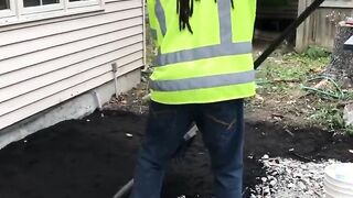 Construction Worker Fucks House Ex-Wife Milf on Patio Job Site (too thirsty couldn’t say no)