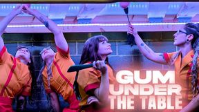 Josie & Akira Get Gum Off Under The Table UHD